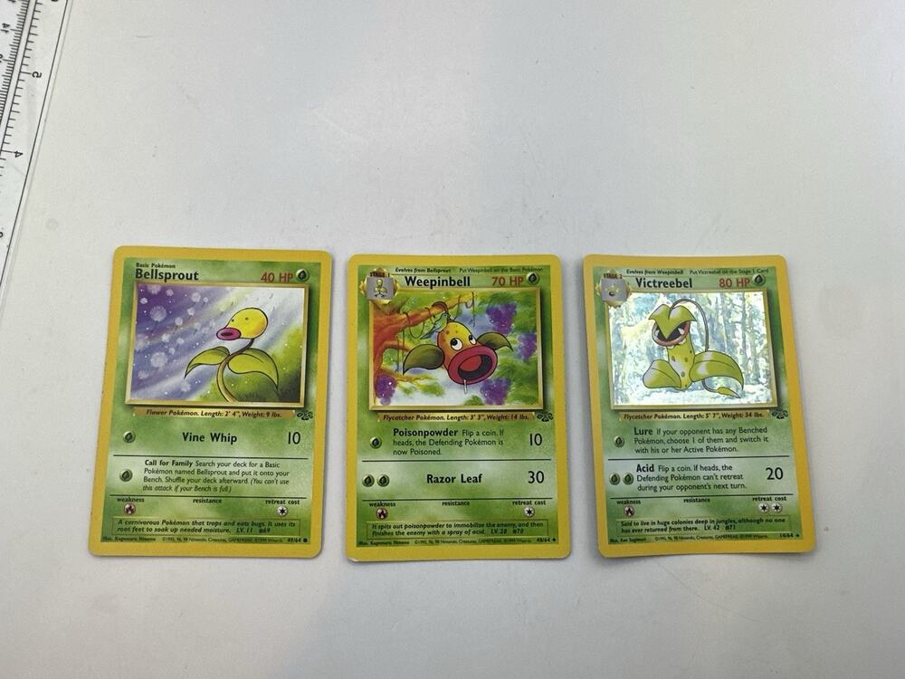 Victreebel Base Set Jungle Holo Pokemon Card HP Complete Evolution Set LP/MP